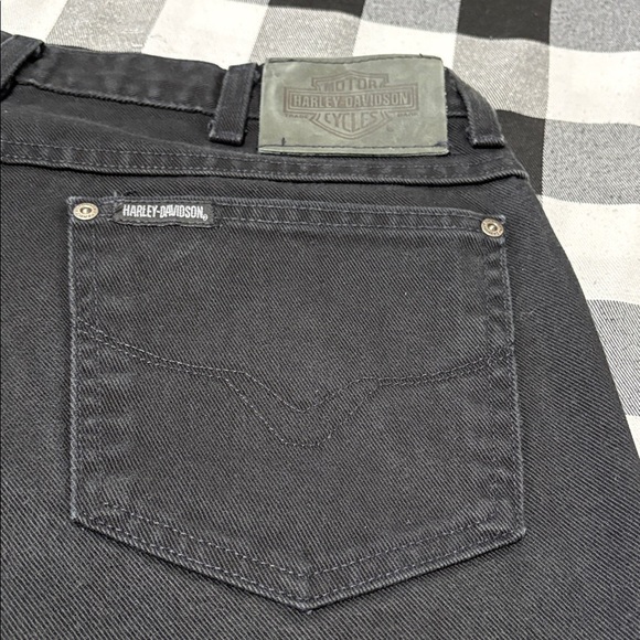 USA Harley Davidson Black Traditional Jeans Men Size 36 x 34 Long Cotton Tapered - Picture 7 of 11
